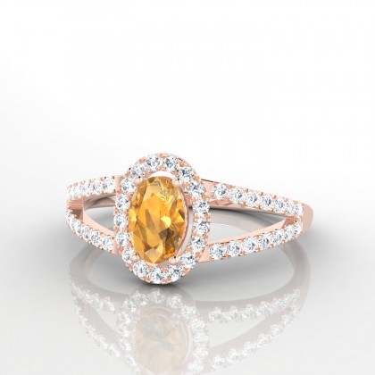 Lucette Bague Citrine en Or rose 18k