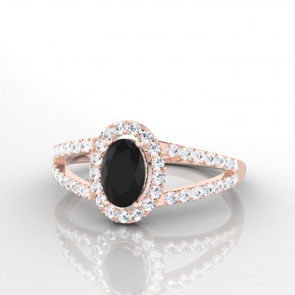 Lucette Bague Diamant noir en Or rose 18k