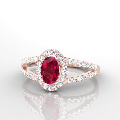 Lucette Bague Rubis en Or rose 18k