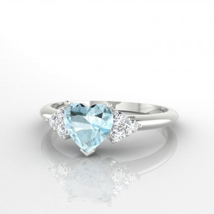 Marilyn Bague Aigue-marine en Or blanc 18k