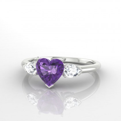 Mata Bague Améthyste en Or blanc 18k
