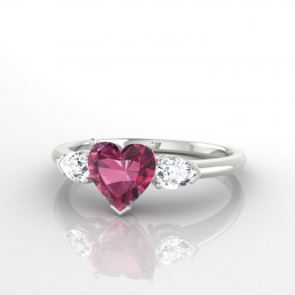 Mata Bague Grenat en Or blanc 18k