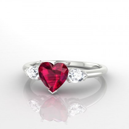 Mata Bague Rubis en Or blanc 18k