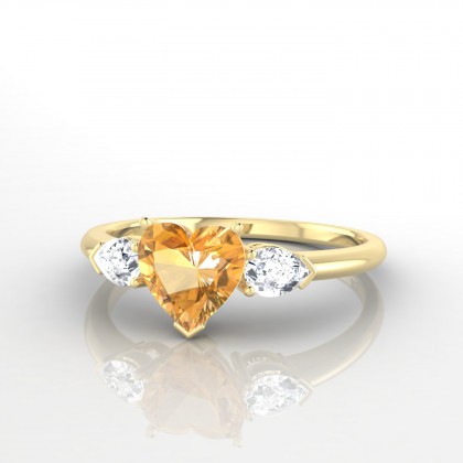 Mata Bague Citrine en Or jaune 18k