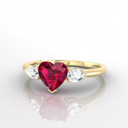 Mata Bague Rubis en Or jaune 18k