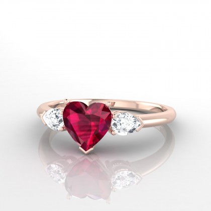 Mata Bague Rubis en Or rose 18k