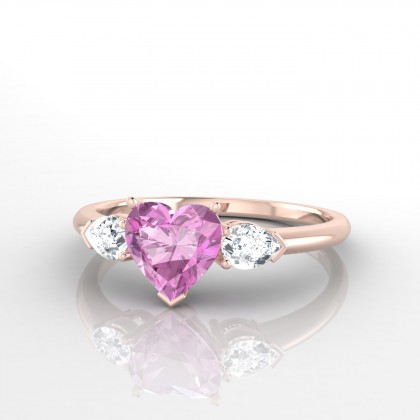 Mata Bague Saphir rose en Or rose 18k