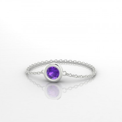Mini Songe Bague Améthyste en Argent 925