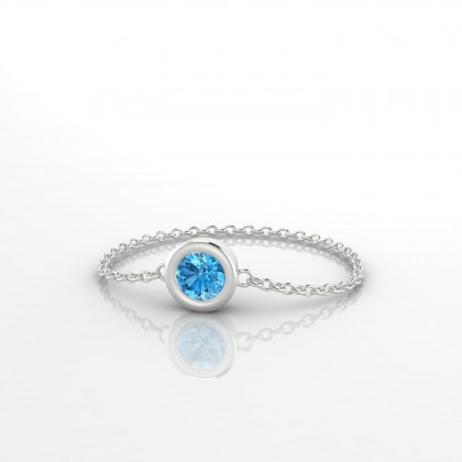 Mini Songe Bague Topaze en Or blanc 18k