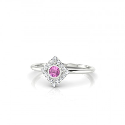 Mireille Bague Saphir Rose en Argent 925