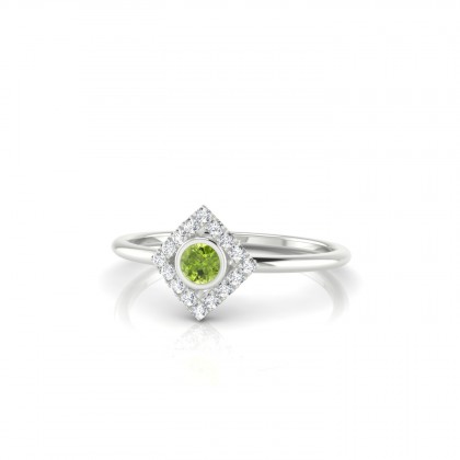 Mireille Bague Péridot en Or blanc 18k