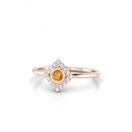Mireille Bague Citrine en Or rose 18k