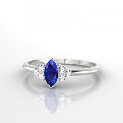 Montespan Bague Saphir en Or blanc 18k