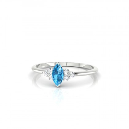 Montespan Bague Topaze en Or blanc 18k