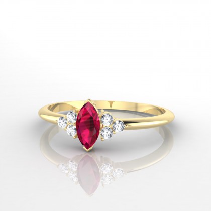 Montespan Bague Rubis en Or jaune 18k