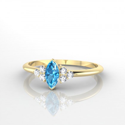 Montespan Bague Topaze en Or jaune 18k