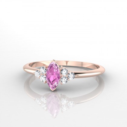 Montespan Bague Saphir rose en Or rose 18k