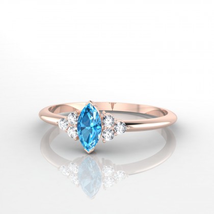 Montespan Bague Topaze en Or rose 18k