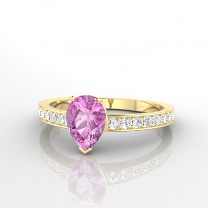Nadine Bague Saphir Rose en Or jaune 18k