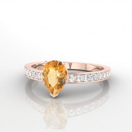 Nadine Bague Citrine en Or rose 18k