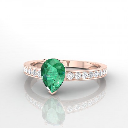 Nadine Bague Emeraude en Or rose 18k