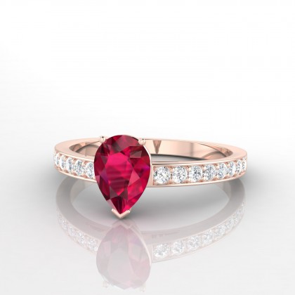Nadine Bague Rubis en Or rose 18k