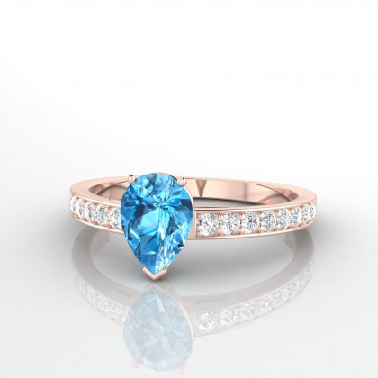 Nadine Bague Topaze en Or rose 18k