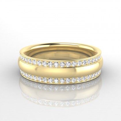 Remarquable Bague Diamant en Or jaune 18k