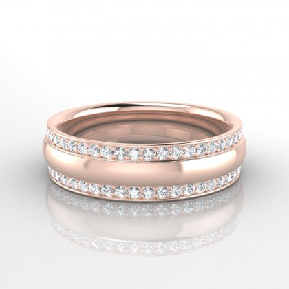 Remarquable Bague Diamant en Or rose 18k