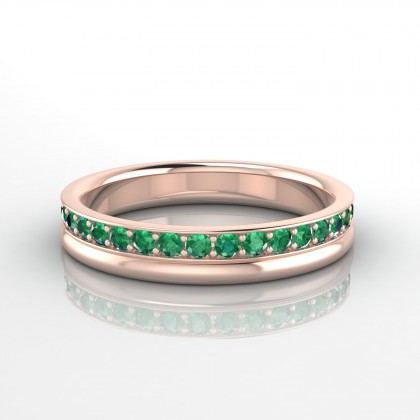 Renversante Bague Emeraude en Or rose 18k