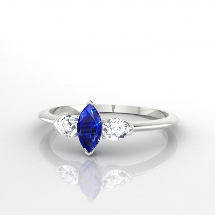 Sévigné Bague Saphir en Or blanc 18k