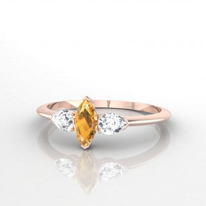 Sévigné Bague Citrine en Or rose 18k
