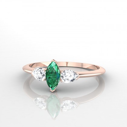 Sévigné Bague Emeraude en Or rose 18k