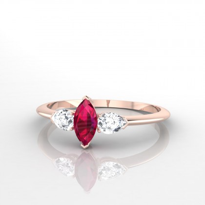 Sévigné Bague Rubis en Or rose 18k