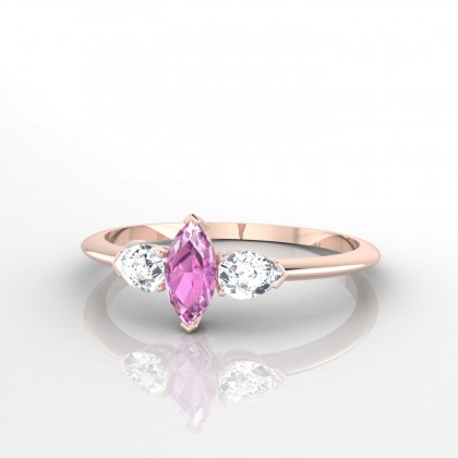 Sévigné Bague Saphir rose en Or rose 18k