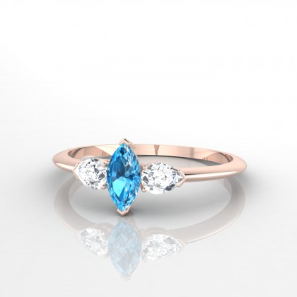 Sévigné Bague Topaze en Or rose 18k