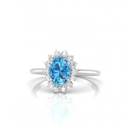 Solene Bague Topaze en Or blanc 18k