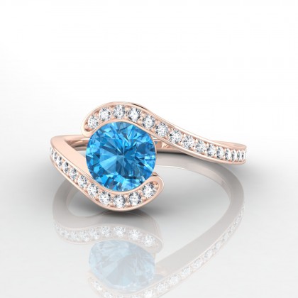 Trouble Bague Topaze en Or rose 18k