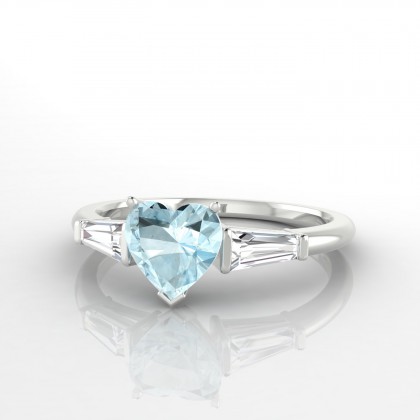Vénus Bague Aigue-marine en Or blanc 18k