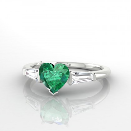 Vénus Bague Emeraude en Or blanc 18k