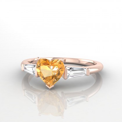 Vénus Bague Citrine en Or rose 18k