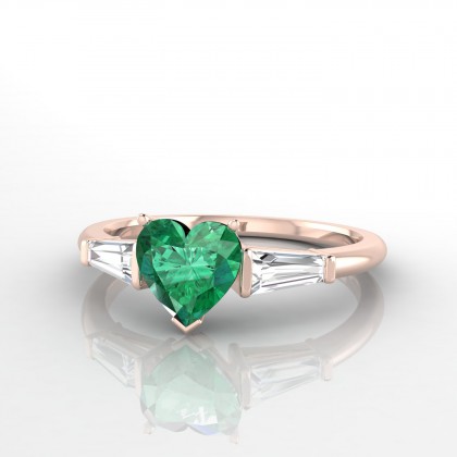 Vénus Bague Emeraude en Or rose 18k