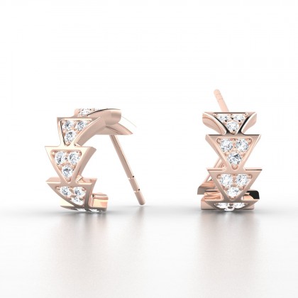 Ode Boucles d'oreilles créoles Diamant en Or rose 18k