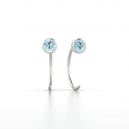 Achille Boucles d'oreilles Aigue-marine en Argent 925