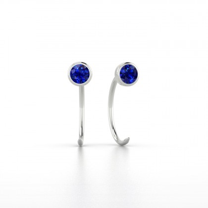 Achille Boucles d'oreilles Saphir en Or blanc 18k