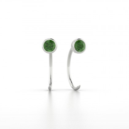 Achille Boucles d'oreilles Tourmaline en Or blanc 18k
