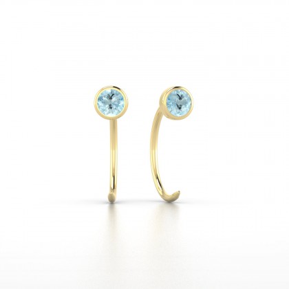 Achille Boucles d'oreilles Aigue-marine en Or jaune 18k
