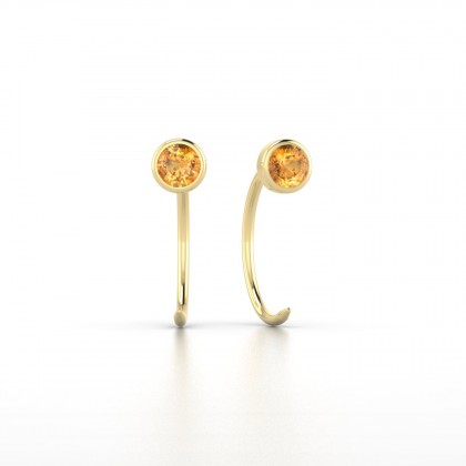 Achille Boucles d'oreilles Citrine en Or jaune 18k