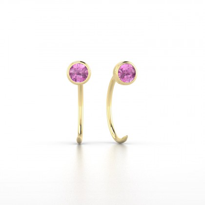 Achille Boucles d'oreilles Saphir rose en Or jaune 18k