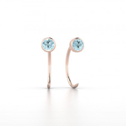 Achille Boucles d'oreilles Aigue-marine en Or rose 18k